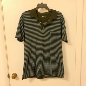 EUC Gap Mens L black and blue stripe polo